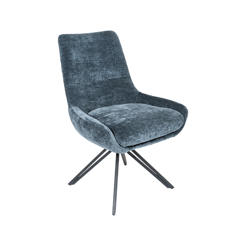 أربعة أرجل معدنية من الصلب إطار منجد منجد القماش دوار دوار كرسي الطعام