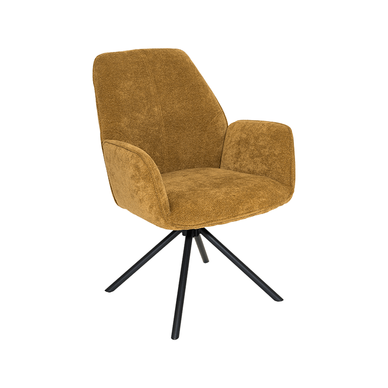 360 درجة كرسي طعام دوار مع إطار فولاذي ومفروشه مبطن