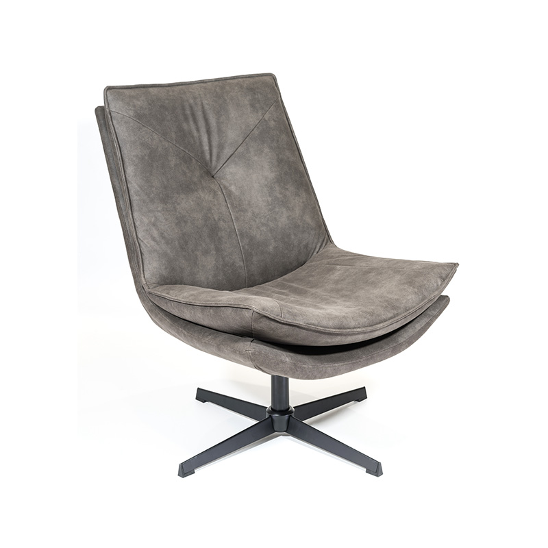 كرسي صالة PU الدوران/كرسي لهجة/كرسي ترفيهي/كرسي عرضي مع قاعدة معدنية